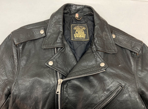 トリプルシックス 666 DOUBLE LEATHER RIDERS JACKET ダブル レザー ライダース ジャケット アウター バイカー 黒 サイズ 40 ジャケット 無地 ブラック 104MT-925