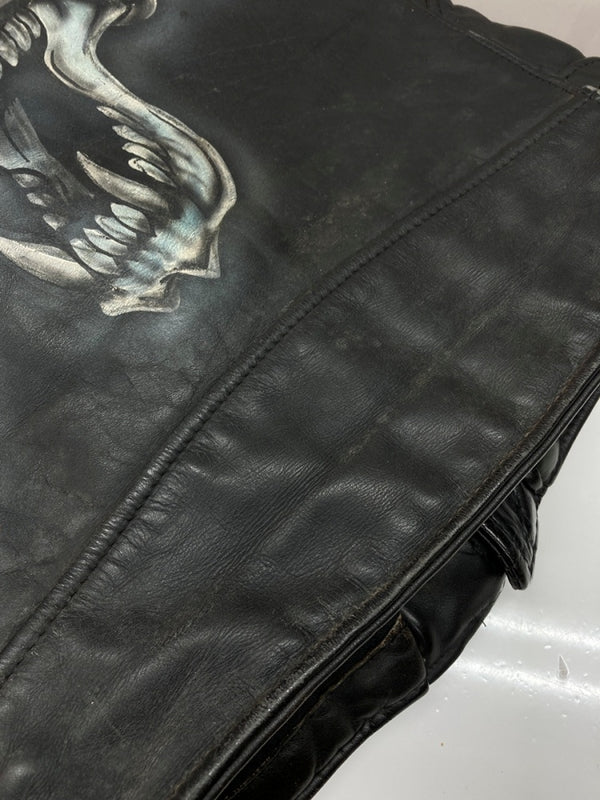 ショット SCHOTT DOUBLE RIDERS JACKET ダブル ライダース ジャケット スタッズ ドクロ LOVE ペイント バイカー アウター 黒 サイズ40 ジャケット 無地 ブラック 104MT-2228