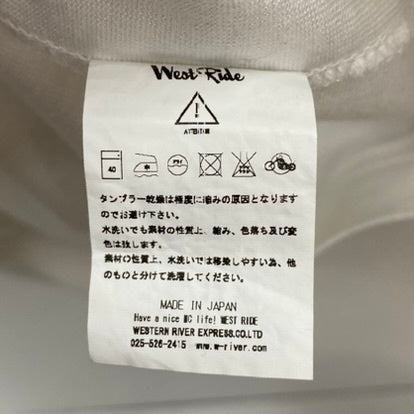 ウエストライド WESTRIDE HARDLY-DRIVEABLE VINTAGE RACING RAYON HALF ZIP 長袖カットソー ホワイト 40サイズ 201MT-4165