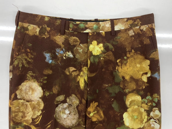 ラッドミュージシャン LAD MUSICIAN FLOWER SLIM FLARE SLACKS PANTS フラワー スリム フレア スラックス パンツ 花柄 ジップフライ 茶 総柄 2123-578 スラックス ブラウン サイズ 46 104MB-286