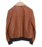 コーチ COACH レザー フライト ジャケット LEATHER FLIGHT JACKET 襟ボア やぎ革  S ジャケット ブラウン 103MT-3449