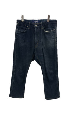 ジュンヤワタナベマン JUNYA WATANABE MAN COMME des GARCONS コムデギャルソン 刺し子 パンツ サルエル インディゴ レザー切替パンツ AD2014 WO-P012  ボトムスその他 ブルー Sサイズ 101MB-766