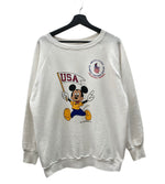 チャンピオン Champion 80s 80年代 Disney ディズニー ミッキー オリンピック 染み込み ラグラン USA製 トリコタグ Vintage ヴィンテージ 白 スウェット キャラクター ホワイト 2XLサイズ 104MT-1755