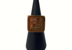 フェンディ FENDI Signet Ring シグネット リング FFロゴ 小指 指輪 金 メンズジュエリー・アクセサリー 指輪・リング ロゴ ゴールド 104A-11