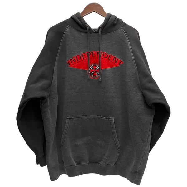 【曜日割引対象外】 インディペンデント INDEPENDENT 90's~ ラグランスウェットパーカ 2トーン パーカ ブラック XLサイズ 201MT-4673 VB