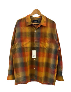 マシス MASSES SHIRT SHADOW シャツ シャドー オレンジ マスタード チェックシャツ チェック柄 長袖シャツ マルチカラー Lサイズ 101MT-5142
