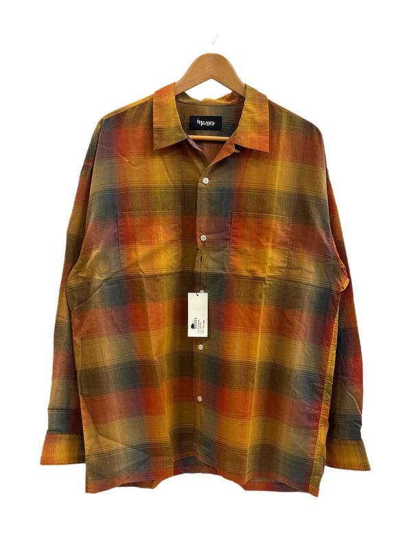 マシス MASSES SHIRT SHADOW シャツ シャドー オレンジ マスタード チェックシャツ チェック柄 長袖シャツ マルチカラー Lサイズ 101MT-5142