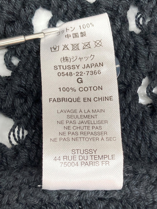 ステューシー STUSSY BIG MESH POLO SWEATER ビッグ メッシュ ポロ シースルー シャツ 黒 トップスその他 無地 ブラック Lサイズ 104MT-1773