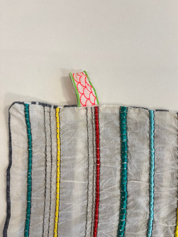 ウロコ ULOCO 刺繍 テキスタイル ステッチ ストール ウロコ電気 w  電球 ライト 白 水色 ストライプ マフラー・スカーフ レディースマフラー・ストール ホワイト 101G-232