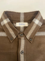 ラディアル RADIALL CAMINO B.D. COLLARED SHIRT L/S フランネルシャツ ボタンダウンシャツ 茶×白 チェック柄 RAD-21AW-SH002 長袖シャツ ブラウン Lサイズ 101MT-5146