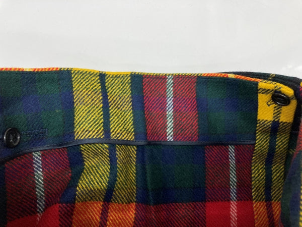 ラルフローレン RalphLauren POLO 現行タグ Plaid woolen skirt プラッド ウールン 巻きスカート ラップスカート ウール 毛 ベルト グリーン 緑 レッド 赤  黄色 SIZE0 211843300001 スカート チェック マルチカラー 104LB-38