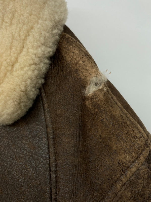 ショット SCHOTT B-6 SHEEPSKIN JACKET シープスキン ジャケット フライト ボア ジップアップ アウター 茶 サイズ 38 ジャケット 無地 ブラウン 104MT-1714