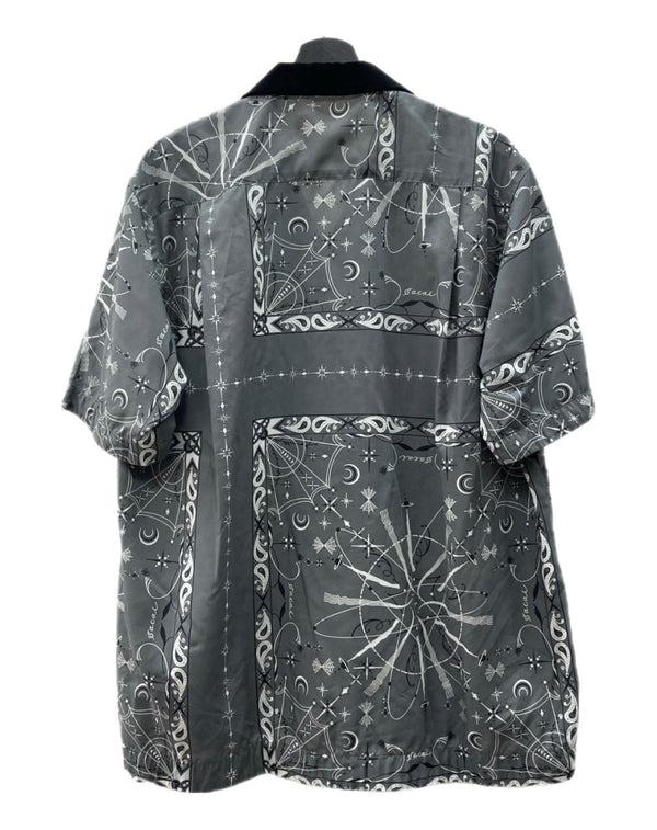 サカイ sacai 20SS × Dr Woo ドクター ウー Bandana Print Shirt バンダナ アロハ プリント シャツ 開襟 半袖 灰 20-02337M サイズ 3 半袖シャツ 総柄 グレー 104MT-1708