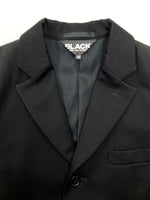 コムデギャルソン COMME des GARCONS BLACK LONG COAT ロング コート ドッキング ボタン チェスター アウター ジャケット 黒 1E-J009 ジャケット 無地 ブラック Mサイズ 104MT-1551