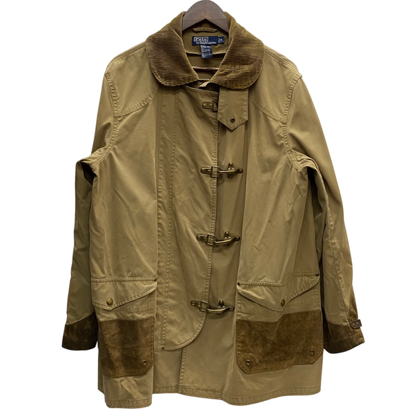 【曜日割引対象外】 ラルフローレン POLO RALPH LAUREN 90's レザー切り替え ファイヤーマン コート ベージュ Mサイズ 201MT-3852 VB