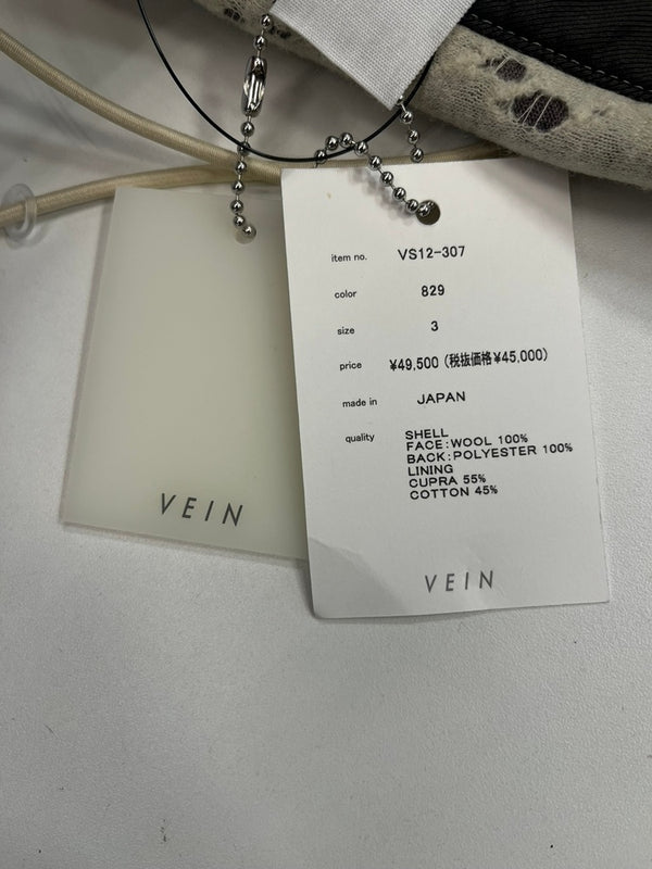 ヴェイン VEIN WO/PE RANDOM HOLE JACQUARD VESSEL L/S SHIRT JACKET VS12-307 サイズ3 長袖シャツ グレー 101MT-4856