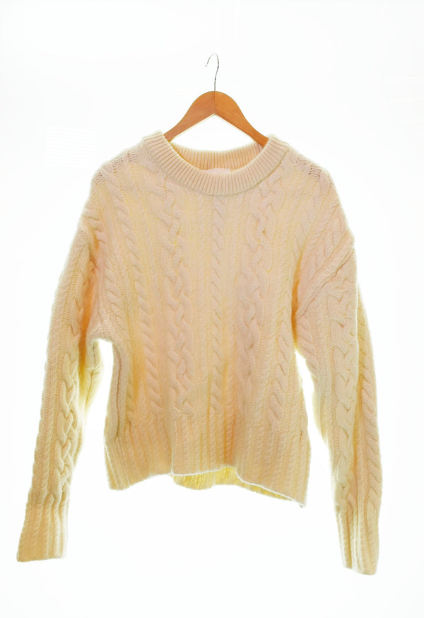 アミ AMI ROUND NECK KNITS ケーブルニット セーター 白 HKS011 017 セーター ホワイト 103MT-1365