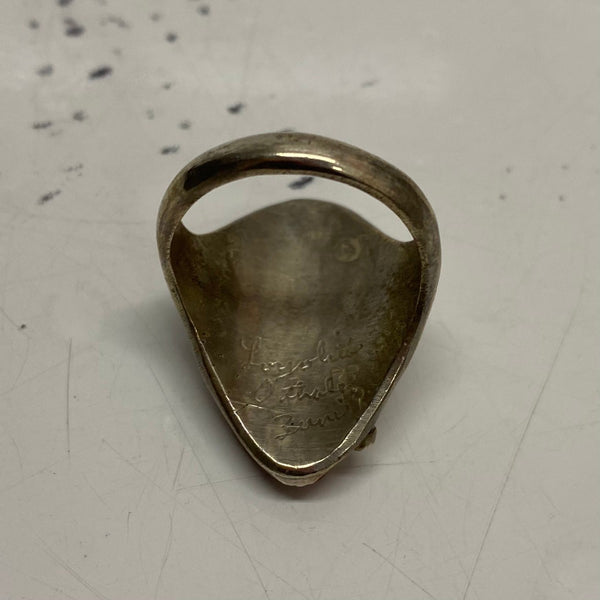 【曜日割引対象外】 【中古】ヴィンテージ vintage Loyolita Othole コーラル＆ターコイズ スターリングシルバー メンズジュエリー・アクセサリー インディアンジュエリー 指輪・リング シルバー 201goods-771 VB