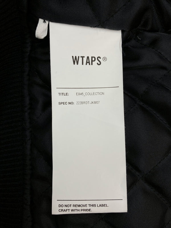 ダブルタップス WTAPS 22AW SYNTHETIC JACKET シンセティック レザー ジャケット フライト アウター フェイクレザー 黒 222BRDT-JKM07 サイズ 02 ジャケット ロゴ ブラック 104MT-814