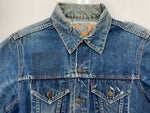 【曜日割引対象外】 リーバイス Levi's 60s 60年代 557XX 3rd サード オリジナル Vintage ヴィンテージ デニムジャケット トラッカージャケット レインボーステッチ ボタン裏D サイズ46 ジャケット 無地 ネイビー 104MT-2242