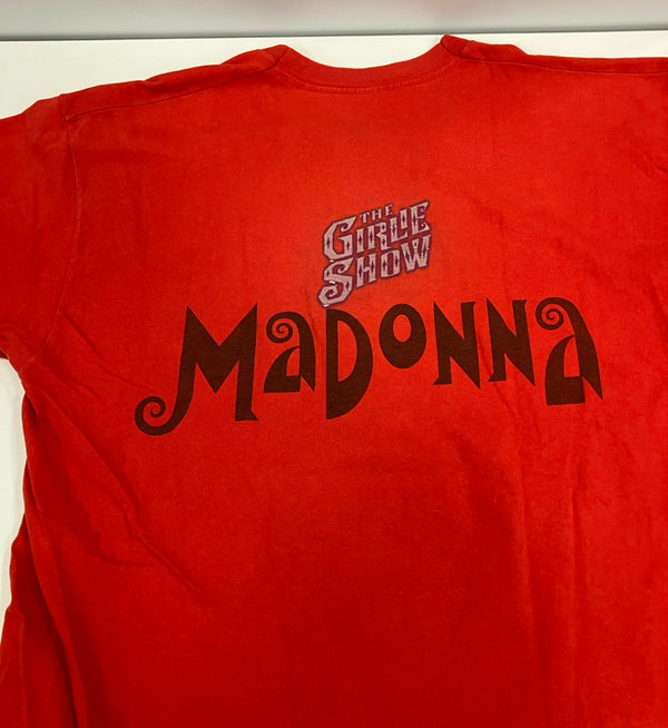 ヴィンテージ vintage 90's 90年代 Madonna マドンナ THE GIRLIE SHOW ザ ガーリー ショー ツアーT  - Tシャツ レッド 101MT-4026