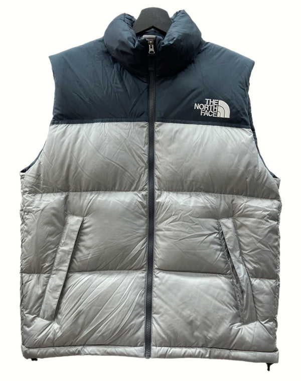 ザノースフェイス THE NORTH FACE NUPTSE VEST ヌプシ ダウン ベスト フーディ GREEN DOWN 灰色 紺 ND92232 ベスト ロゴ グレー Lサイズ 104MT-789