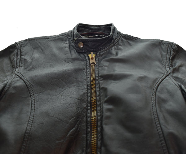 US US古着 80s 90s シングルライダースジャケット TALONジップ 80's 90's レザージャケット 34 ジャケット ブラック 103MT-3410
