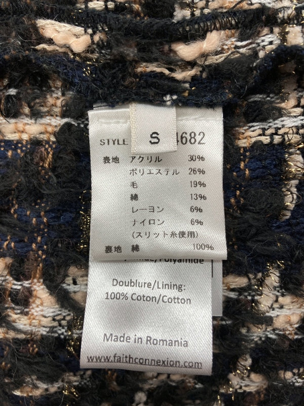 フェイスコネクション FAITH CONNEXION Tweed Over Shirt ツイード オーバー シャツ コート 914682 ジャケット チェック マルチカラー Sサイズ 104MT-608