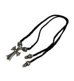 クロムハーツ CHROME HEARTS CH CRS SML クリンプトCHクロスペンダント スモール レザーブレイドネックレス  メンズジュエリー・アクセサリー ネックレス・ペンダント シルバー 101G-206