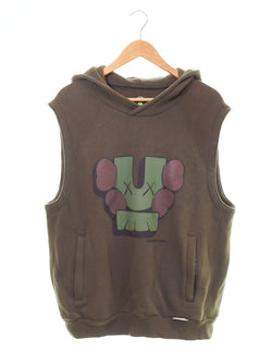 アンダーカバー UNDERCOVER ×KAWS 01ss CHAOTIC DISCORD期 ノースリーブ パーカー Z214-4 パーカ カーキ Mサイズ 103MT-2668