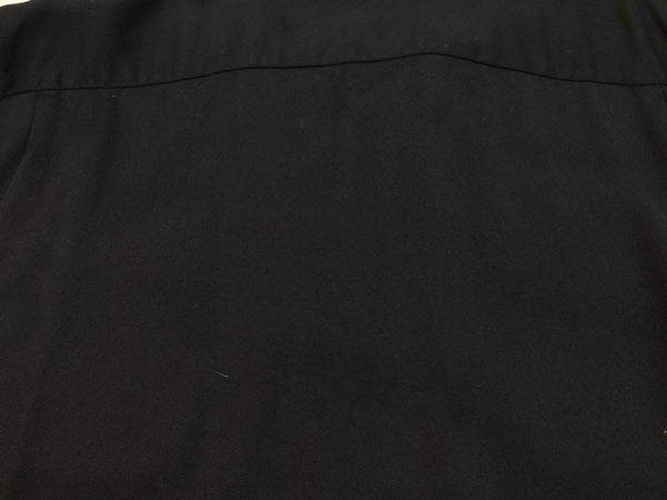 スタイルアイズ STYLE EYES SADDLE STITCH SHIRT オープンカラー 開襟 ロカビリー 長袖シャツ 無地 ブラック Lサイズ 104MT-175