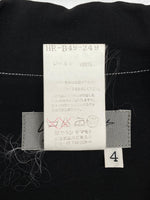 ヨウジヤマモト Yohji Yamamoto POUR HOMME OPEN SHIRT オープン シャツ ホワイトステッチ ブラウス 長袖 薄手 黒 HR-B49-249 サイズ 4 ジャケット 無地 ブラック 104MT-2118