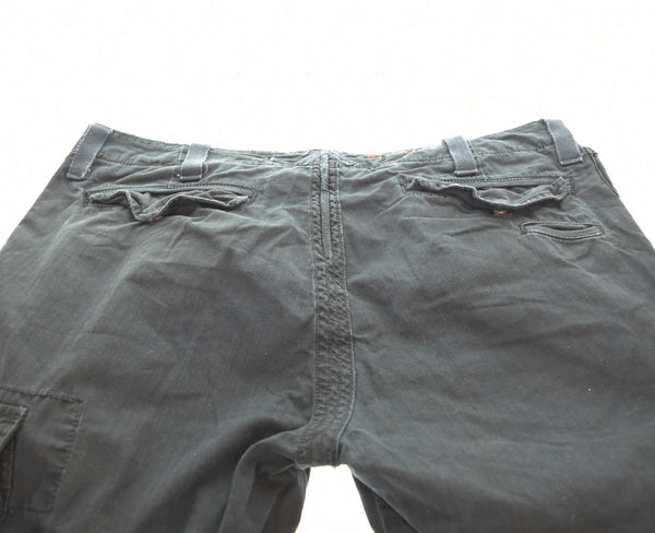 ラルフローレン RalphLauren 90s ボンテージギミックカーゴパンツ 90's マルチポケット ヘリンボーンツイル Y2K カーゴパンツ ブラック 38/32 103MB-565