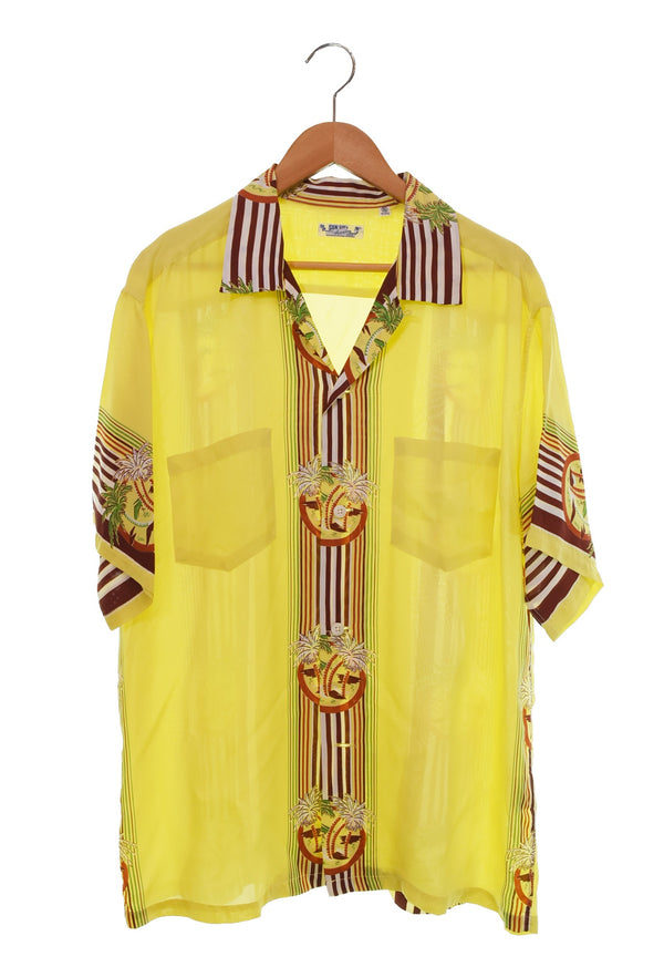 サンサーフ SUN SURF  PALMS & STRIP レーヨンシャツ オープンカラー 開襟 SS33870 半袖シャツ マルチカラー LLサイズ 103MT-3064
