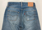 リーバイス Levi's 501 66後期 赤耳 70s 80s Vintage ヴィンテージ ジーンズ デニムパンツ ジーパン ボタン裏6 青 無地 デニム ブルー W32 L36 104MB-181