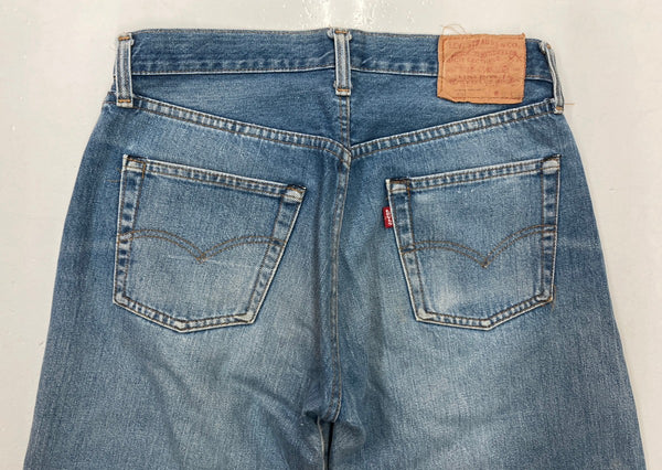 リーバイス Levi's 501 66後期 赤耳 70s 80s Vintage ヴィンテージ ジーンズ デニムパンツ ジーパン ボタン裏6 青 無地 デニム ブルー W32 L36 104MB-181