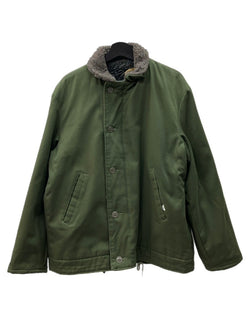 ヴィンテージ vintage middlesex naval uniform DECK JACKET デッキ ジャケット 裏ボア ミリタリー アウター 緑 ジャケット 無地 グリーン Lサイズ 104MT-1404