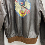 【曜日割引対象外】 アヴィレックス AVIREX A-2 レザー フライトジャケット USA製 ジャケット ブラウン 42サイズ 201MT-4519 VB