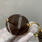 【中古】ジョルジオ アルマーニ GIORGIO ARMANI サングラス 702 744 140 リムレス 眼鏡・サングラス 眼鏡 ブラウン 201goods-627