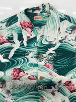 サンサーフ SUN SURF ALOHA SHIRT アロハ シャツ MIGRATORY BIRDS 渡り鳥 ハワイアン オープンカラー ウッドボタン 開襟 半袖 SS30987 半袖シャツ 総柄 マルチカラー Sサイズ 104MT-2332