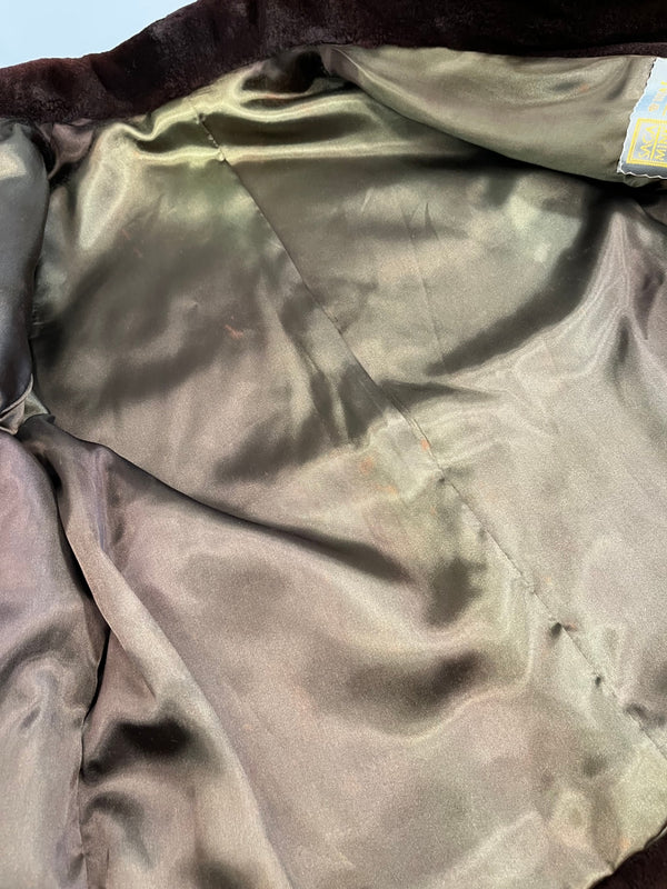 サガミンク SAGA MINK ROYAL ロイヤル ショート丈 毛皮コート ファージャケット 丸ボタン  ジャケット ブラウン フリーサイズ サイズF 101LT-232