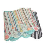 ウロコ ULOCO 刺繍 テキスタイル ステッチ ストール ウロコ電気 w  電球 ライト 白 水色 ストライプ マフラー・スカーフ レディースマフラー・ストール ホワイト 101G-232