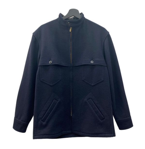 ヴィンテージ vintage 80s 80年代 BEMIDJI WOOLEN MILLS ダブルマッキーノ ロケットTALON USA製 紺 ジャケット 無地 ネイビー Mサイズ 104MT-1910