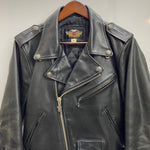 【曜日割引対象外】 ハーレーダビッドソン HARLEY-DAVIDSON レザー ダブルライダースジャケット ジャケット ブラック Mサイズ 201MT-4531 VB