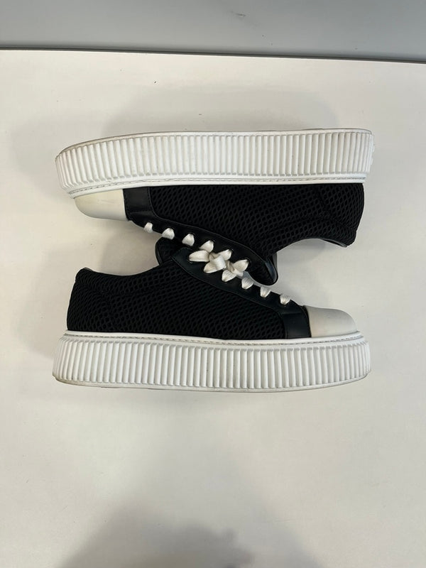 ミュウミュウ miu miu 厚底 ロゴ メッシュ スニーカー  726 レディース靴 スニーカー ブラック サイズ38 101sh-2260