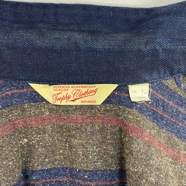 【曜日割引対象外】 トロフィークロージング TROPHY CLOTHING Blanket デニムシャツ 15 長袖シャツ ネイビー Mサイズ 201MT-4207 VB