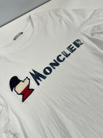 モンクレール MONCLER MAGLIA ロゴパッチ付き半袖Tシャツ 白 E10918041850 8390T Tシャツ ホワイト Sサイズ 101MT-4251