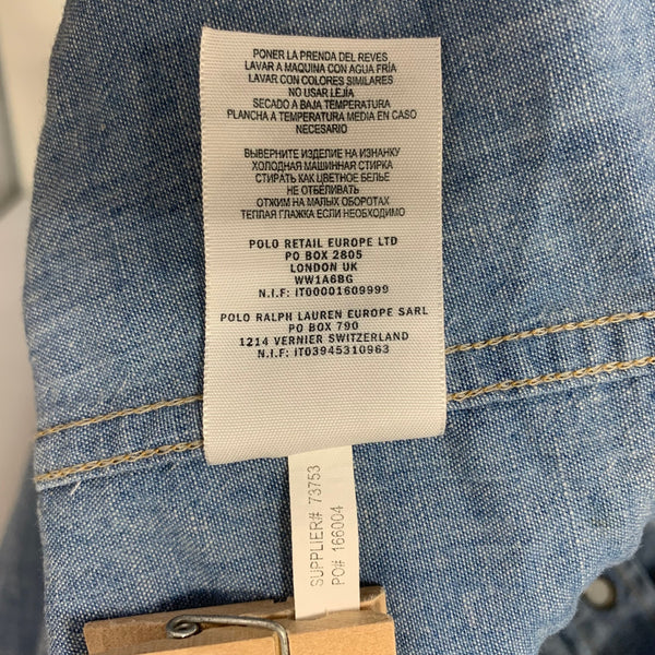 ダブルアールエル RRL デニムシャツ 長袖シャツ ブルー Sサイズ 201MT-4665