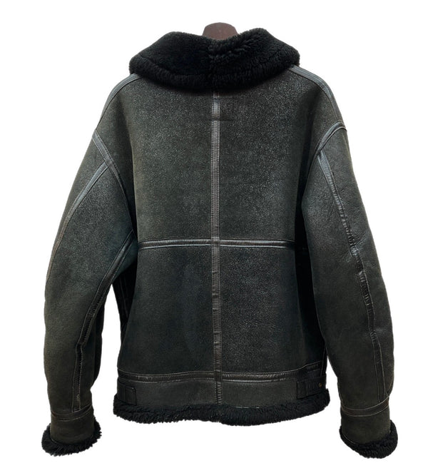 アヴィレックス AVIREX B-3 FLIGHT JACKET フライト ジャケット ムートン ボンバー レザー USA製 アウター 黒 AC-17755  サイズ 38 ジャケット 無地 ブラック 104MT-1000