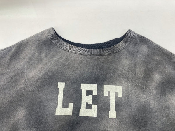 バウワウ BOWWOW LET IT BE S/S SWEAT SHIRTS レットイットビー ショートスリーブ スウェットシャツ カットオフ ブラックエイジング  GRAY ノースリーブ プリント グレー Lサイズ 104MT-398